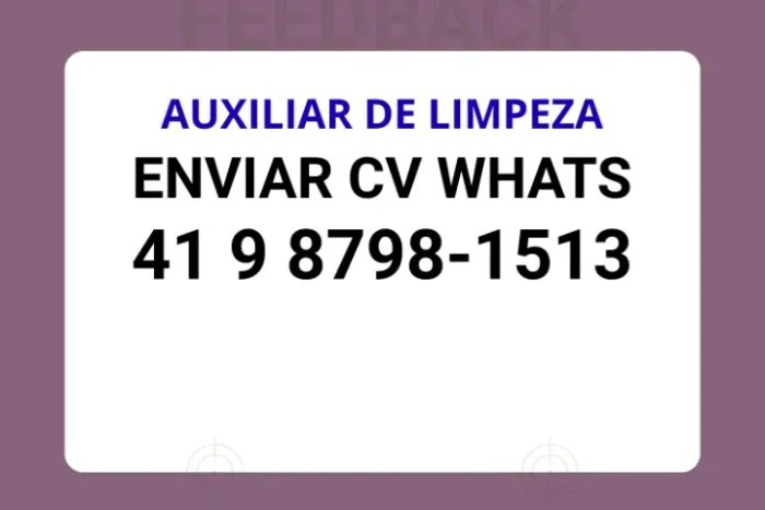 AUXILIAR DE LIMPEZA SJP