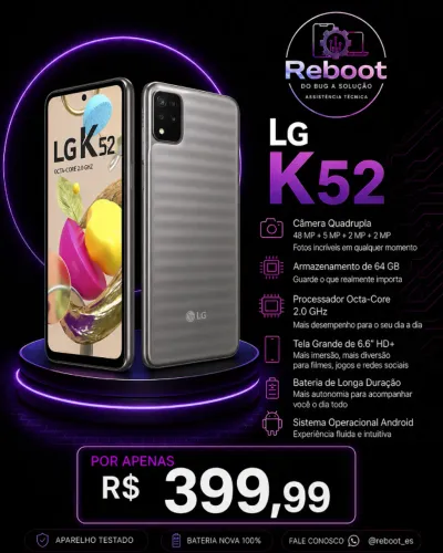Celular LG K52 64 GB - Perfeito Estado de Conservação 