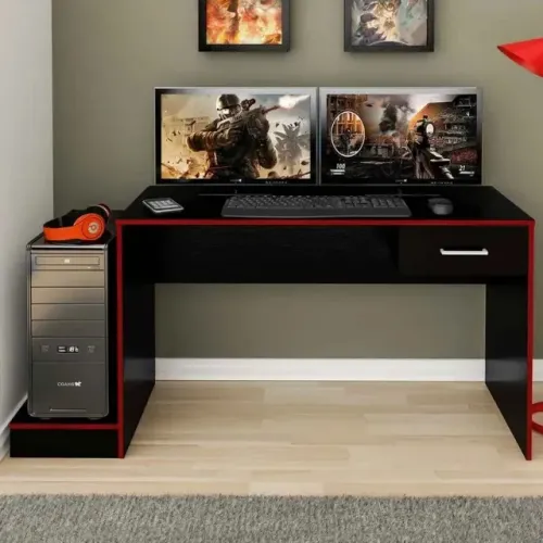 Mesa Gamer Preto/Vermelho I Produto Novo