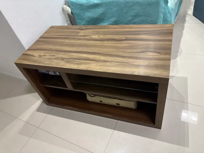 Rack Compacto / Aparador / Apoio de Canto com Prateleira de Vidro