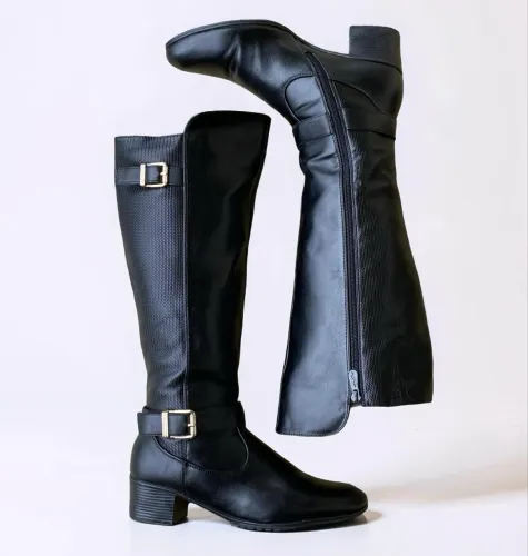 bota feminina de couro sintético marca mooncity tamanho 38