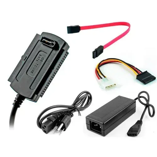 KIT ADAPTADOR CONVERSOR IDE SATA PARA USB COM FONTE HD