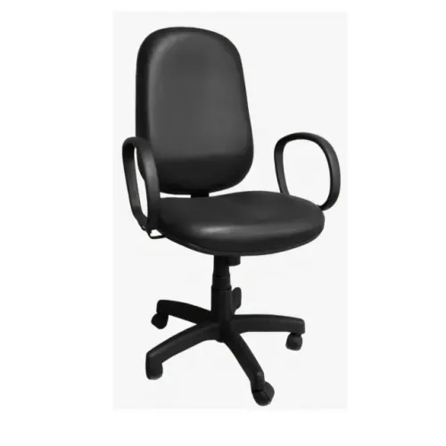 Cadeira Presidente Baixa Com Braços Corsa Estofada Preta Conforto Executivo 30101