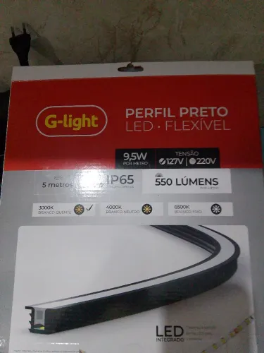 Perfil preto LED FLEXÍVEL