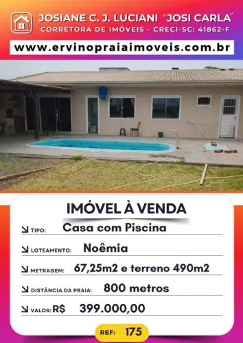 Casa para Venda em São Francisco do Sul, praia do Ervino, 2 dormitórios, 1 banheiro