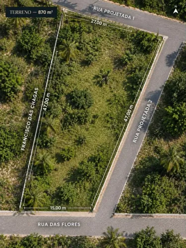 ? Terreno de 870 m² à venda ? Santo Amaro do Maranhão/MA