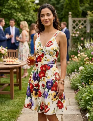 Vestido em crepe floral tamanho P