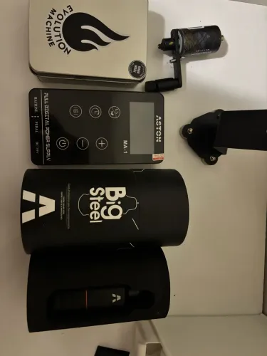 Kit Profissional Tatuagem + Big Steel + Evolution + Fonte ASTON | Excelente Estado