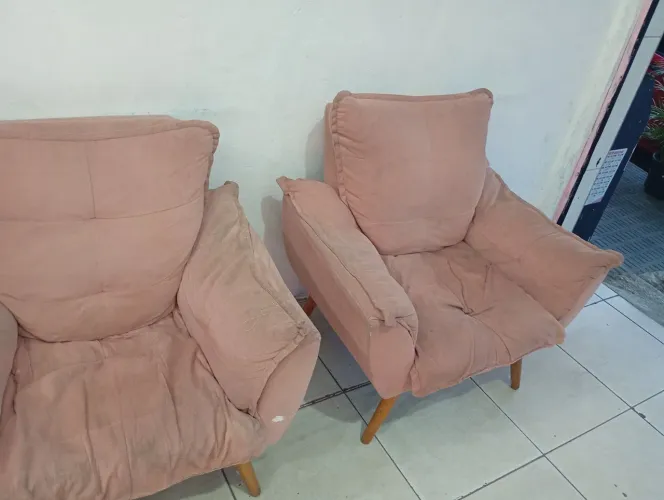 2 Poltronas sued Rose gold