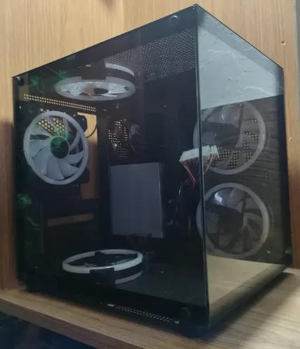 Gabinete aquario mini hayom com 3 fans argb