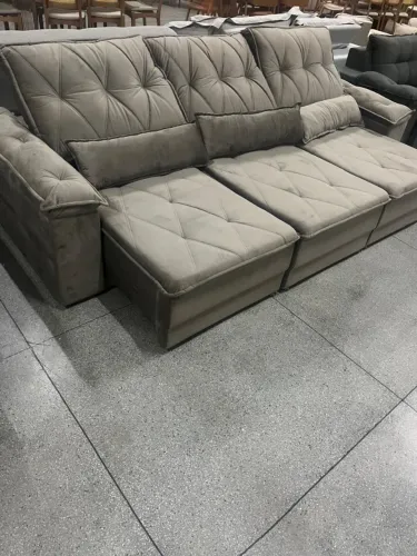 Sofá Onix no veludo cinza 2.90 m