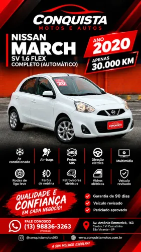Nissan March SV 1.6 16V Flexstart 5P Aut. 2020