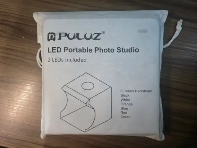 Estúdio de fotos portátil com luz de led