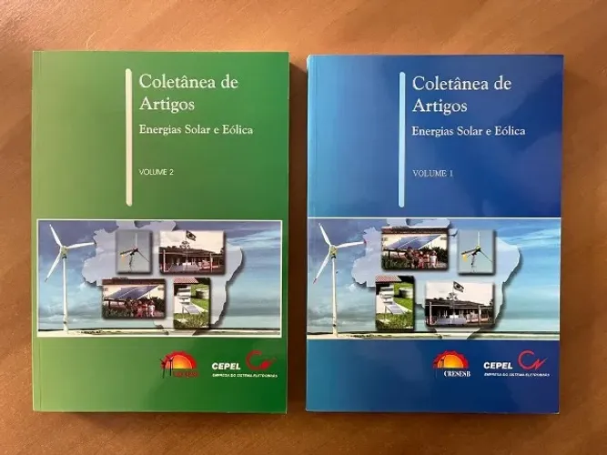 combo 2 livros coletânea de artigos energias solar e eólica