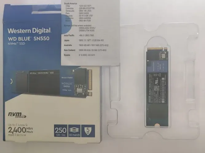 SSD NVme M.2 de 250GB - WD Blue