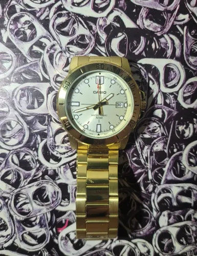 Relógio Casio MTP-VD01G-9EVUDF Original Dourado Masculino 45mm