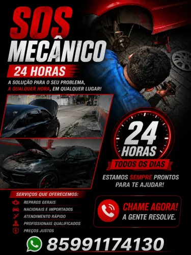 Mecânico 24h e a domicílio. 