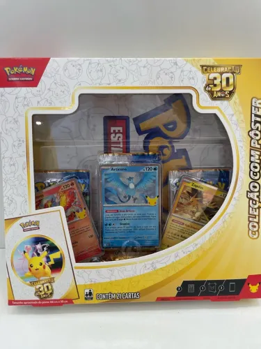 Coleção com Pôster Pokémon TCG - Edição Comemorativa 30 Anos (Novo e Lacrado)
