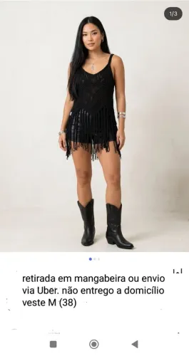 Blusa crochê com franjas