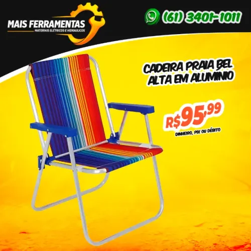 Cadeira Praia Bel Alta em Alumínio