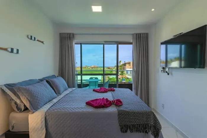 Studio com vista mar no Cupe Garden | 400m da praia | Rooftop com piscina