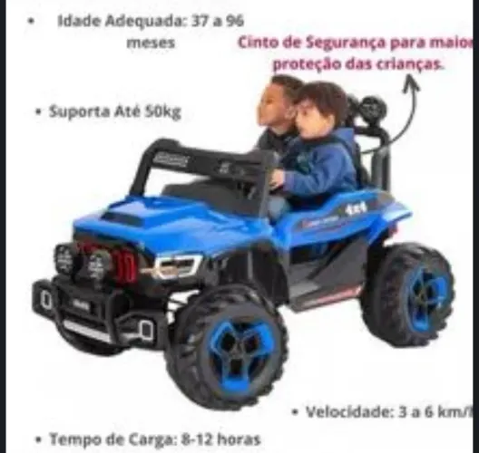 CARRINHO ELÉTRICO INFALTIL 12V SUPER CROSS 4X4 12V QUADRICICLO GRANDE 2 CRIANÇAS