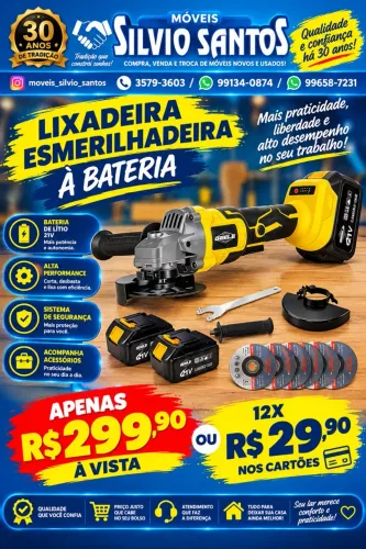 Lixadeira esmeriladeira a bateria potente
