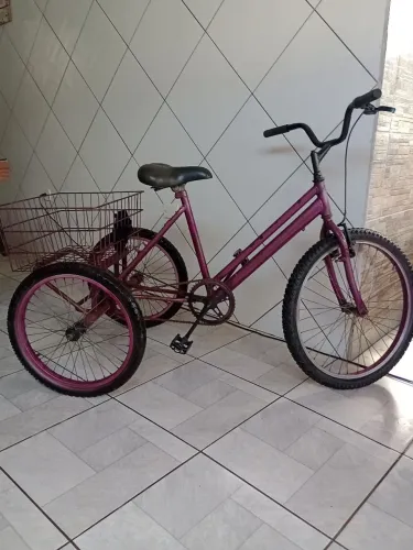 Combo com 4 Itens, 1 Triciclo, 1 Bike, 1 Bicicleta com cesta, 1 Suporte para transportar 