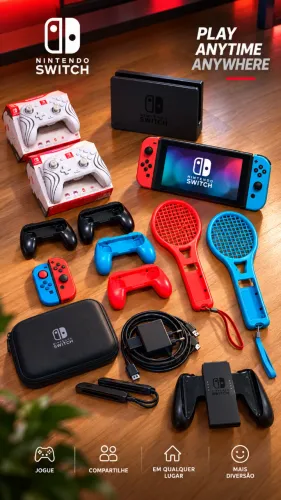 Nitendo Switch Neon Kit Completo