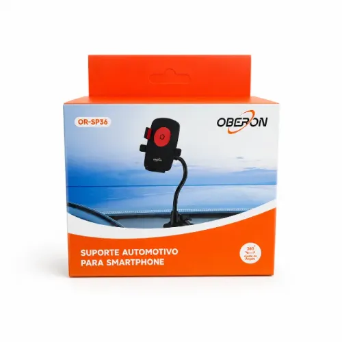 Suporte Automotivo Oberon OR-SP36 Haste Flexível Ajuste 360° Para Celular Smartphone GPS p