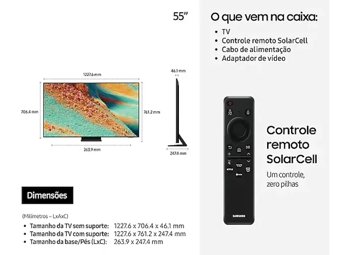 SMART TV 55P. SAMSUNG NEO QLED 4K | MODELO QN85F VERSÃO 2025 - R$3.390 AVISTA OU CARTÃO!