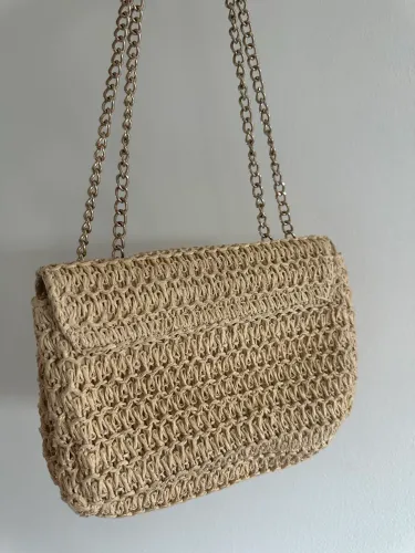 Bolsa de Palha Dourada