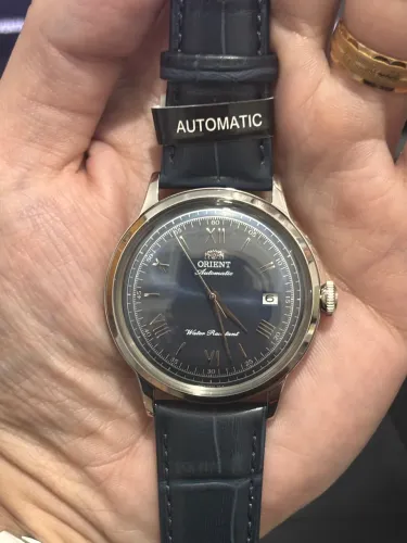 Relógio Orient Bambino Automático Azul - Novo/Zerar (Full Set Japão)