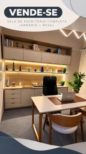 Sala de Escritório Completa (Armário + Mesa)