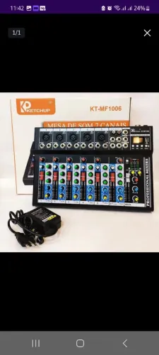 Mesa profissional de 7 canais com Bluetooth e USB