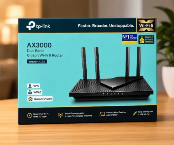 Roteador Wireless TP-Link Archer AX55 AX3000 2402MBPS