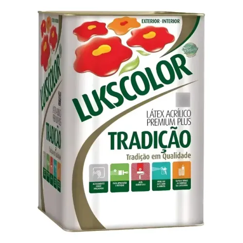Tinta Acrílica 18 litros Premium Plus Tradição Lukscolor - Excelente Cobertura