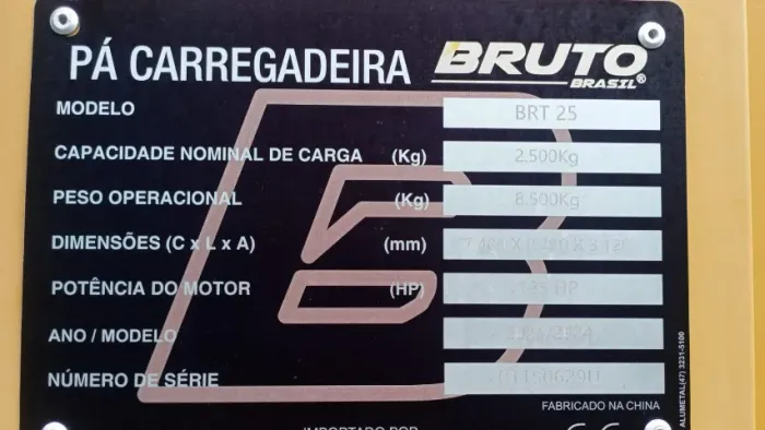CARREGADEIRA BRUTO BRT25 NOVINHA