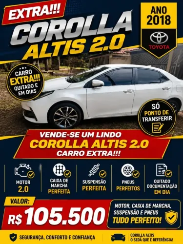 Toyota Corolla Altis 2.0 Flex 16V Aut. 2018