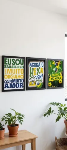 Quadros Decorativos Copa Do Mundo Brasil Com Moldura Acetato