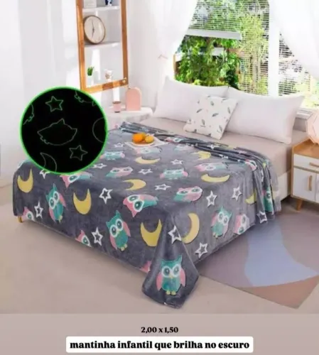 Cobertor infantil brilha no escuro
