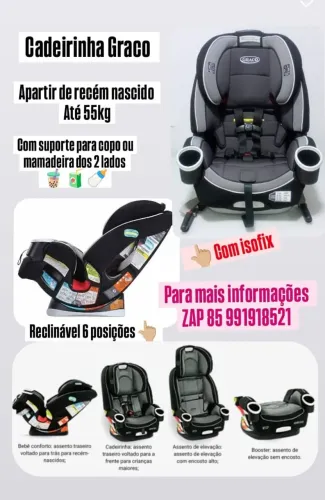 Cadeirinha de carro com isofix até 55 kg