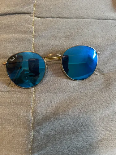 Óculos Ray Ban Round Metal Legend lente azul