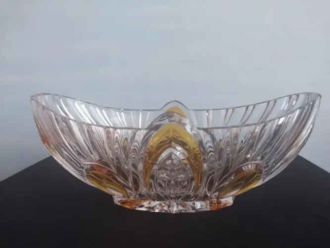 Jogo Cristal Duble Murano Ambâr Centro de mesa e