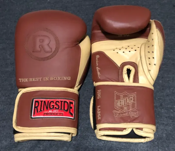 Luva Boxe Muay Thai Tam 16OZ Ringside Heritage Couro Legítimo 
