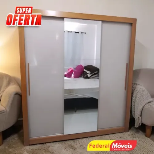 Guarda Roupa 3P 4G c/ Espelho - Mega Promoção!