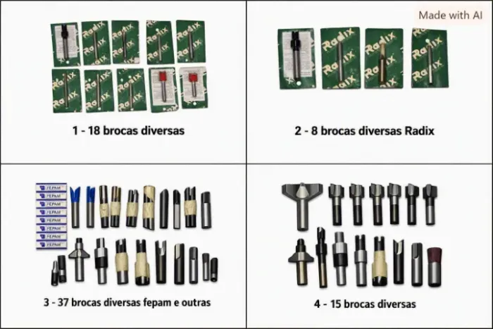 SUPER LOTE 75 BROCAS E FRESAS INDUSTRIAIS - TUDO NOVO!