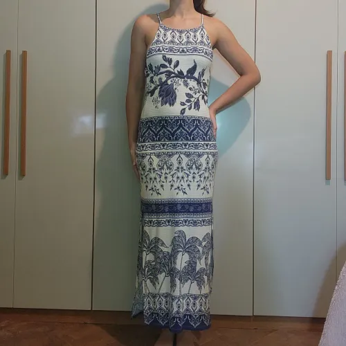Vestido Farm canelado M