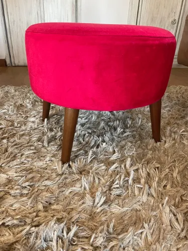 Conjunto 2 banquetas/puffs vermelhos