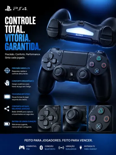 Controle PS4 ORIGINAL (só funciona no CABO)